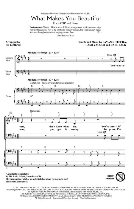 What Makes You Beautiful SATB | 小雅音樂 Hsiaoya Music