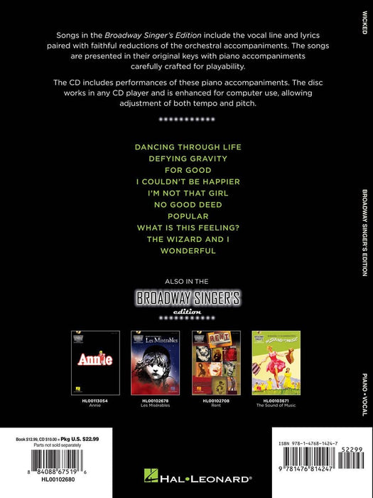 Wicked Broadway Singer's Edition 百老匯 | 小雅音樂 Hsiaoya Music