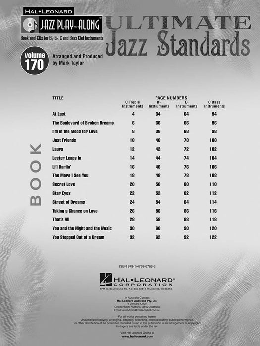 Ultimate Jazz Standards Jazz Play-Along Volume 170 爵士音樂 爵士音樂 | 小雅音樂 Hsiaoya Music