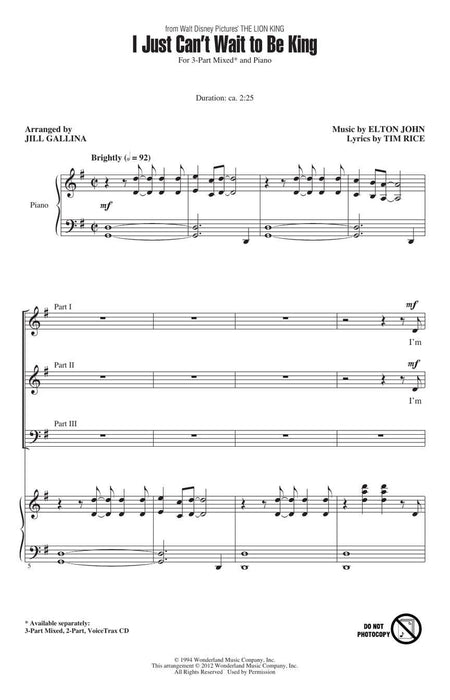 I Just Can't Wait to Be King (from The Lion King) Discovery Level 2 3-Part Mixed | 小雅音樂 Hsiaoya Music