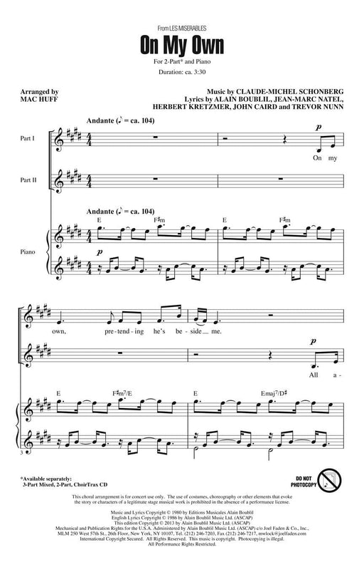 On My Own (from Les Misérables) Discovery Level 2 2-Part | 小雅音樂 Hsiaoya Music