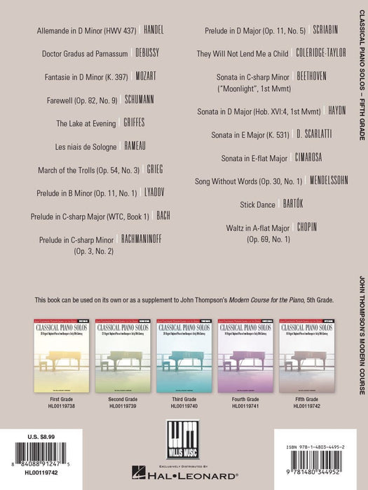 Classical Piano Solos - Fifth Grade John Thompson's Modern Course Compiled and edited by Philip Low, Sonya Schumann & Charmaine Siagian 古典鋼琴 獨奏 | 小雅音樂 Hsiaoya Music