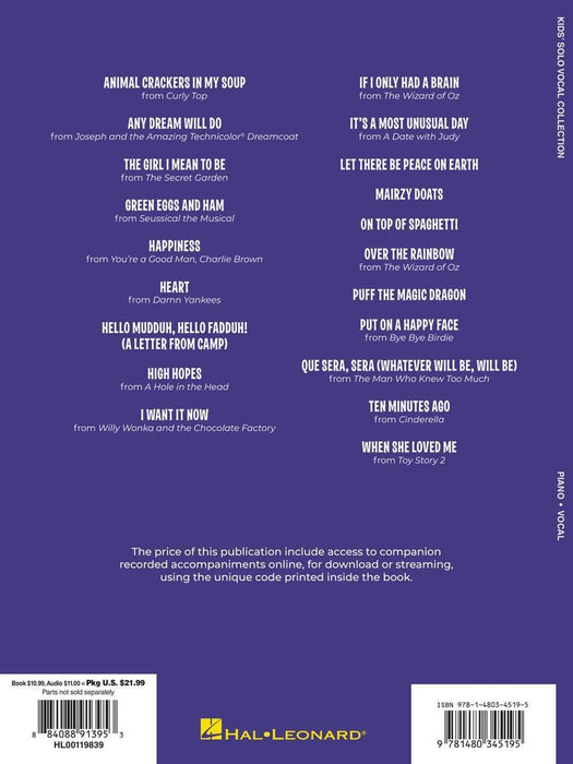 Kids' Solo Vocal Collection With Piano Accompaniments 獨奏 鋼琴 伴奏 | 小雅音樂 Hsiaoya Music