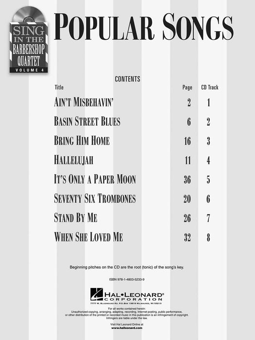 Popular Songs Sing in the Barbershop Quartet, Volume 4 四重奏 | 小雅音樂 Hsiaoya Music