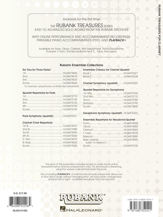 Rubank Treasures for Clarinet Book with Online Audio (stream or download) 豎笛 | 小雅音樂 Hsiaoya Music