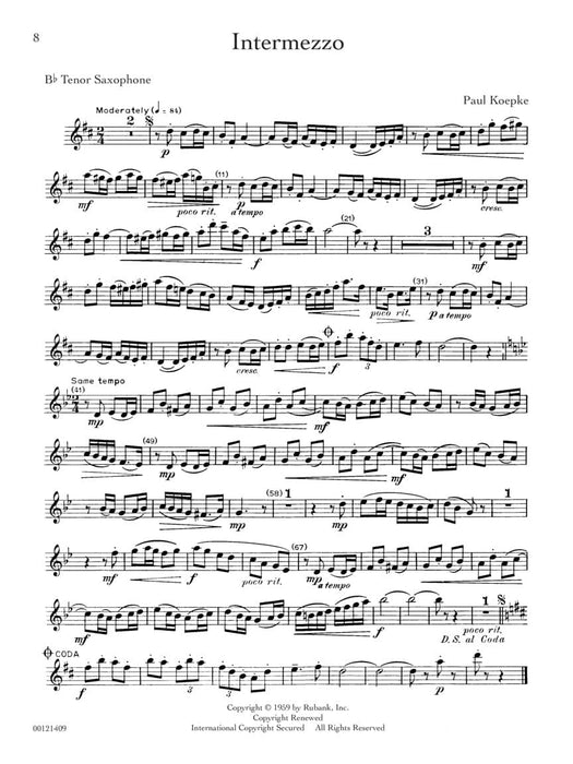 Rubank Treasures for Tenor Saxophone Book with Online Audio (stream or download) 薩氏管 | 小雅音樂 Hsiaoya Music