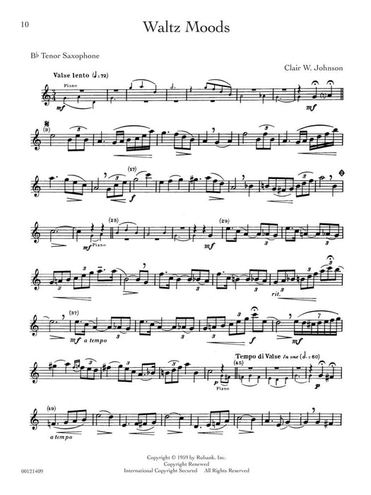 Rubank Treasures for Tenor Saxophone Book with Online Audio (stream or download) 薩氏管 | 小雅音樂 Hsiaoya Music