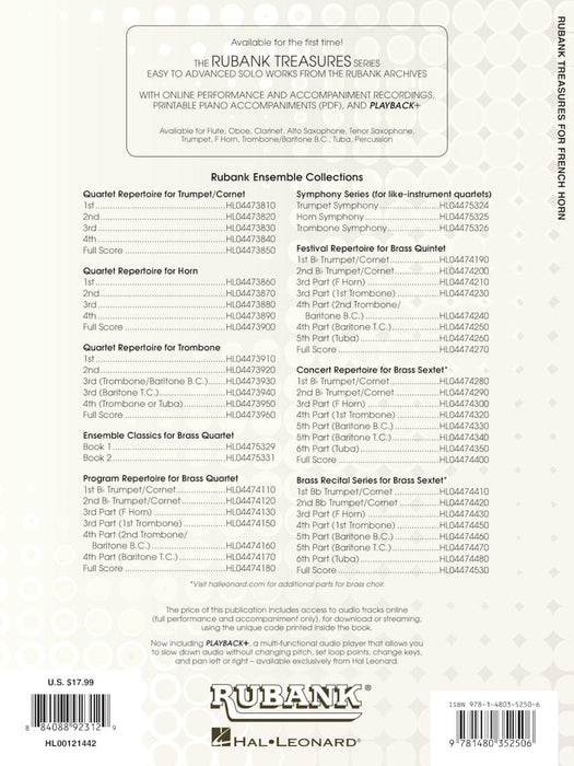 Rubank Treasures for French Horn Book with Online Audio (stream or download) 法國號 | 小雅音樂 Hsiaoya Music