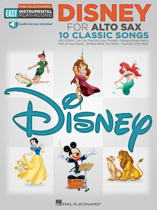 Disney - 10 Classic Songs Alto Sax Easy Instrumental Play-Along Book with Online Audio Tracks 中音薩氏管 | 小雅音樂 Hsiaoya Music