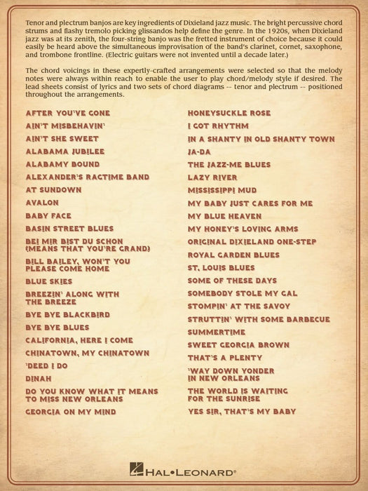 Dixieland Jazz Banjo Authentic Lead Sheets With Chord Diagrams for Tenor & Plectrum Banjo 狄克西蘭爵士樂 和弦 | 小雅音樂 Hsiaoya Music