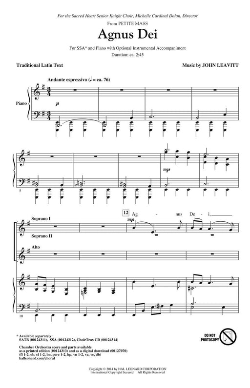 Agnus Dei (from Petite Mass) 彌撒曲 | 小雅音樂 Hsiaoya Music