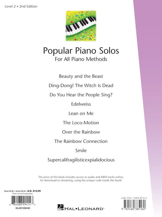 Popular Piano Solos 2nd Edition - Level 2 Hal Leonard Student Piano Library Book with Online Audio 鋼琴 獨奏 鋼琴 | 小雅音樂 Hsiaoya Music