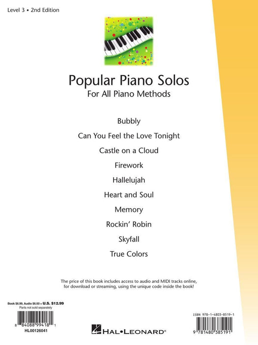 Popular Piano Solos 2nd Edition -¦Level 3 Hal Leonard Student Piano Library Book with Online Audio 鋼琴 獨奏 鋼琴 | 小雅音樂 Hsiaoya Music