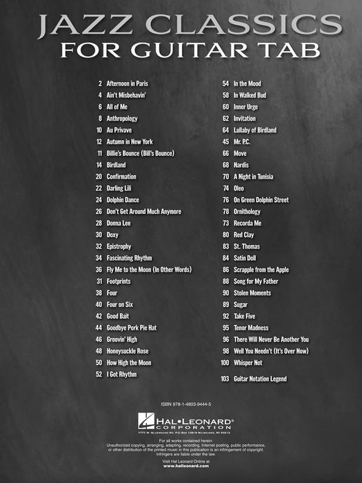 Jazz Classics for Guitar Tab 爵士音樂 吉他 | 小雅音樂 Hsiaoya Music