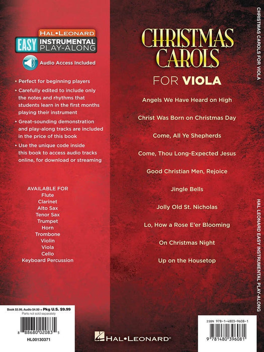 Christmas Carols - 10 Holiday Favorites Viola Easy Instrumental Play-Along Book with Online Audio Tracks 耶誕頌歌 中提琴 | 小雅音樂 Hsiaoya Music