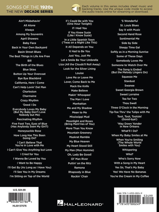 Songs of the 1920s The New Decade Series with Online Play-Along Backing Tracks | 小雅音樂 Hsiaoya Music