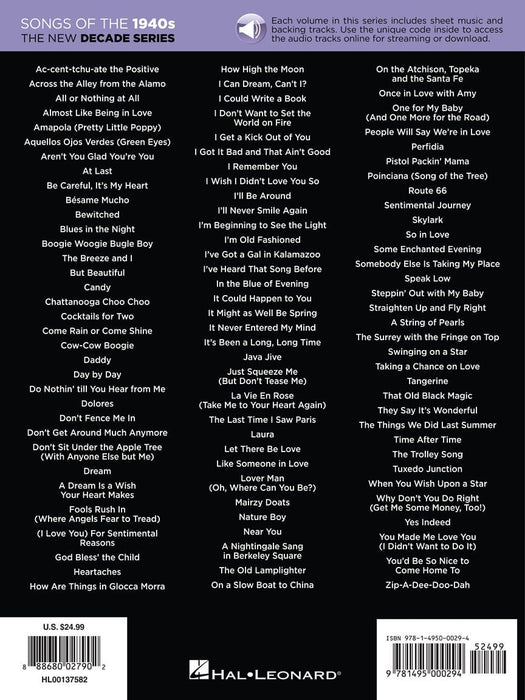 Songs of the 1940s The New Decade Series with Online Play-Along Backing Tracks | 小雅音樂 Hsiaoya Music