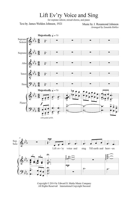 Lift Ev'ry Voice and Sing Soprano Soloist, Mixed Chorus and Piano 獨奏 混聲合唱 鋼琴 | 小雅音樂 Hsiaoya Music