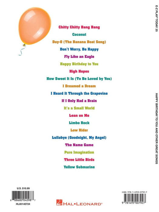 Happy Birthday to You and Other Great Songs E-Z Play Today Volume 25 生日快樂歌 | 小雅音樂 Hsiaoya Music