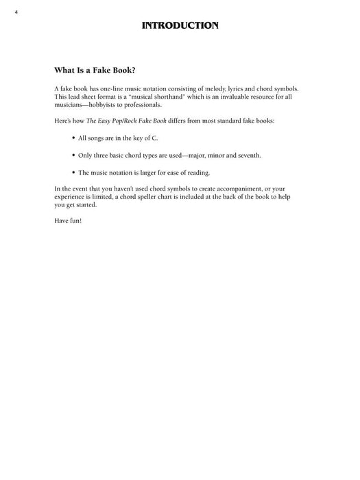 The Easy Pop/Rock Fake Book Melody, Lyrics & Simplified Chords in the Key of C 費克 旋律 | 小雅音樂 Hsiaoya Music