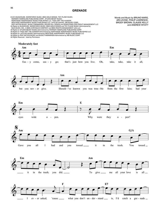 The Easy Pop/Rock Fake Book Melody, Lyrics & Simplified Chords in the Key of C 費克 旋律 | 小雅音樂 Hsiaoya Music
