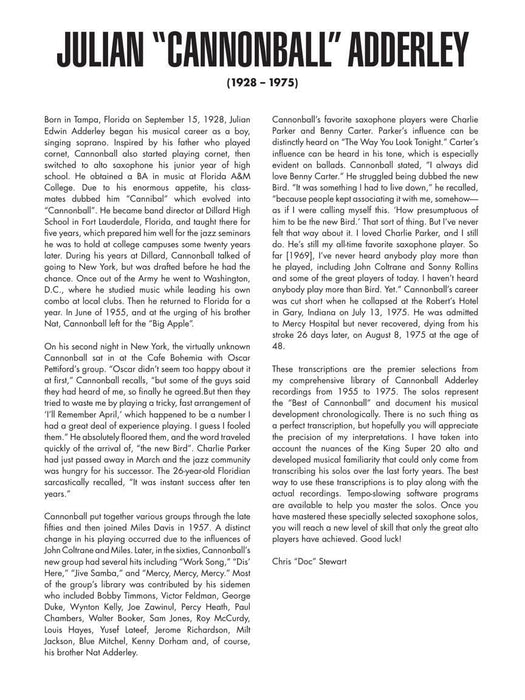 Cannonball Adderley - Omnibook For E-flat Instruments | 小雅音樂 Hsiaoya Music