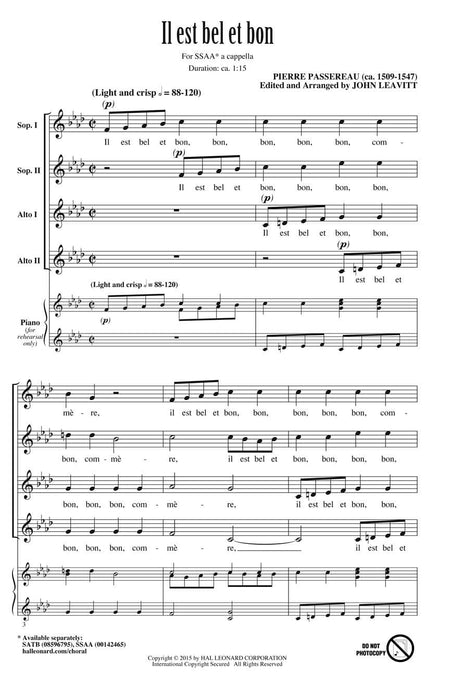 Il Est Bel et Bon | 小雅音樂 Hsiaoya Music