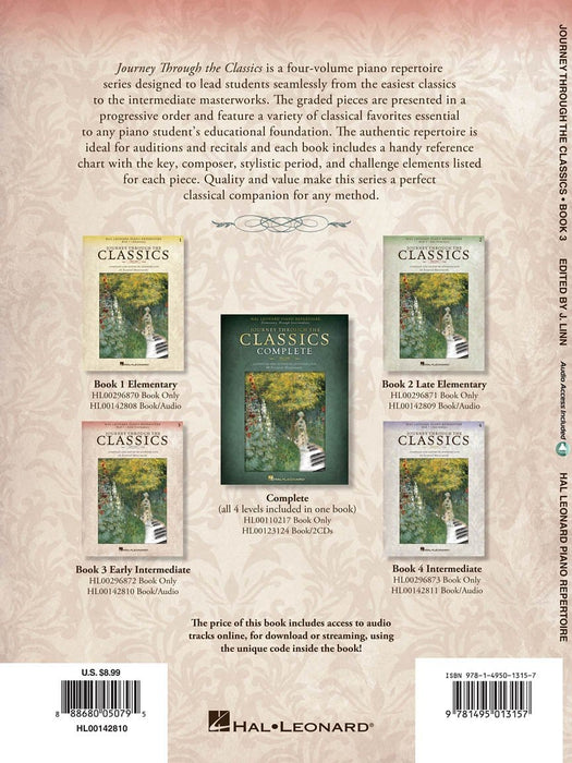 Journey Through the Classics: Book 3 Early Intermediate Hal Leonard Piano Repertoire Book with Audio Access Included 鋼琴 | 小雅音樂 Hsiaoya Music