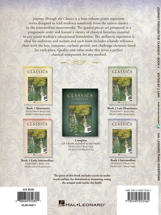 Journey Through the Classics: Book 4 Intermediate Hal Leonard Piano Repertoire 鋼琴 | 小雅音樂 Hsiaoya Music