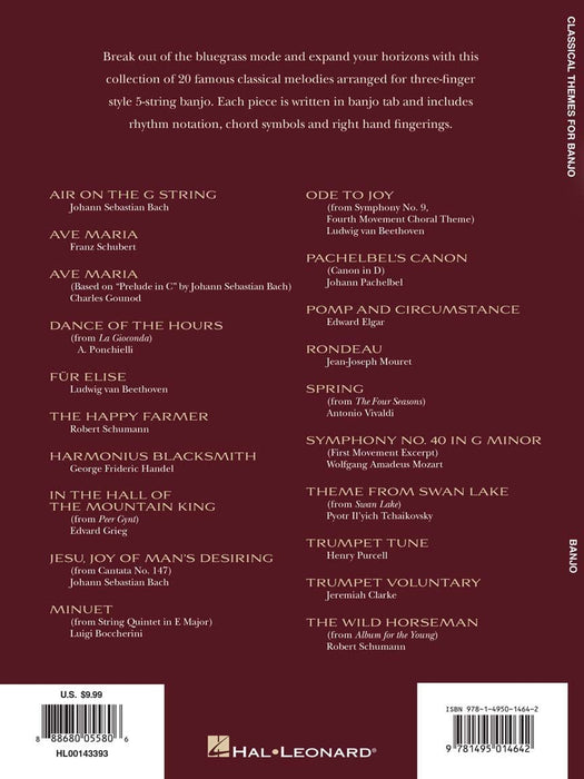 Classical Themes for Banjo 20 Pieces Arranged for 5-String Banjo 古典 小品 弦樂 | 小雅音樂 Hsiaoya Music