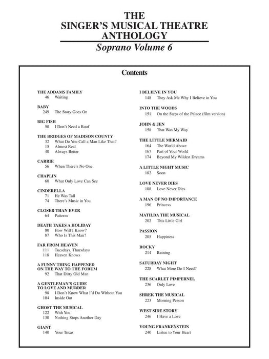 Singer's Musical Theatre Anthology - Volume 6 Soprano Book Only | 小雅音樂 Hsiaoya Music