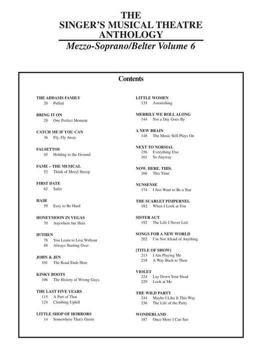 Singer's Musical Theatre Anthology - Volume 6 Mezzo-Soprano/Belter Book Only 次女高音 | 小雅音樂 Hsiaoya Music