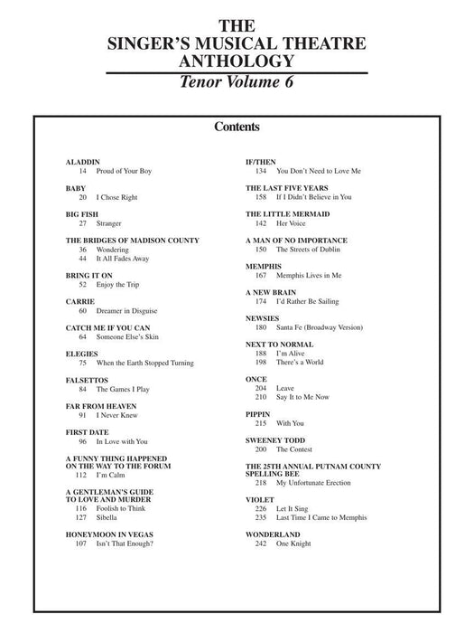 Singer's Musical Theatre Anthology - Volume 6 Tenor Book Only | 小雅音樂 Hsiaoya Music
