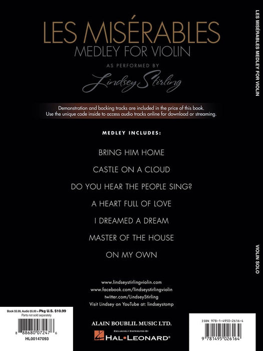 Les Misérables (Medley for Violin Solo) As Performed by Lindsey Stirling 組合曲 小提琴 獨奏 | 小雅音樂 Hsiaoya Music