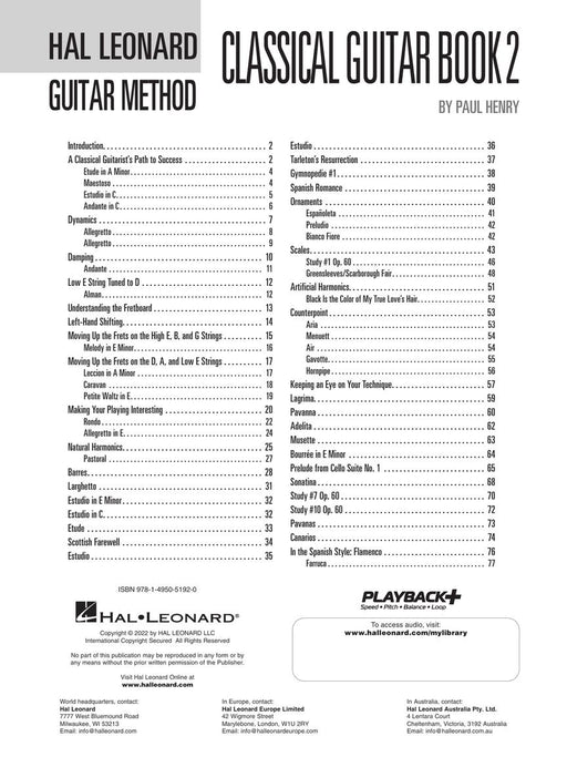Hal Leonard Classical Guitar Method - Book 2 An Intermediate-Level Guide with Step-by-Step Instructions 吉他 古典 | 小雅音樂 Hsiaoya Music