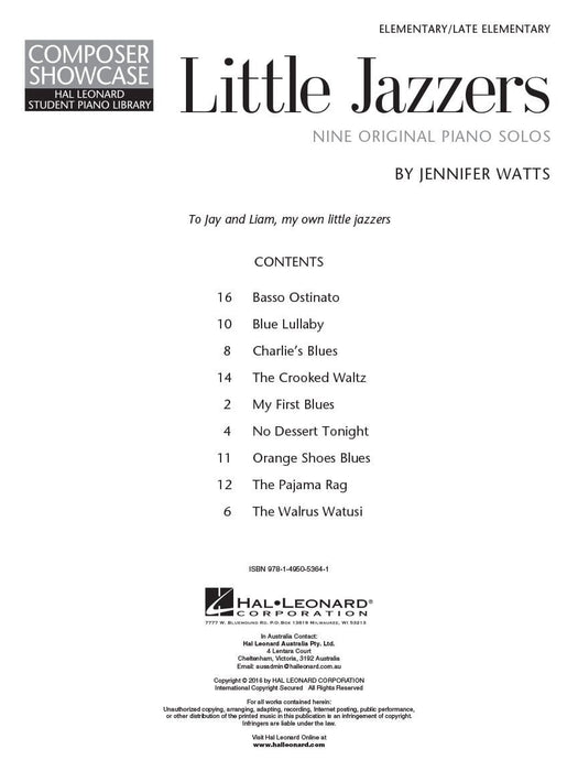 Little Jazzers - Nine Original Piano Solos Hal Leonard Student Piano Library Composer Showcase Series Elemenentary/Late Elementary Level 鋼琴 獨奏 鋼琴 作曲家 | 小雅音樂 Hsiaoya Music