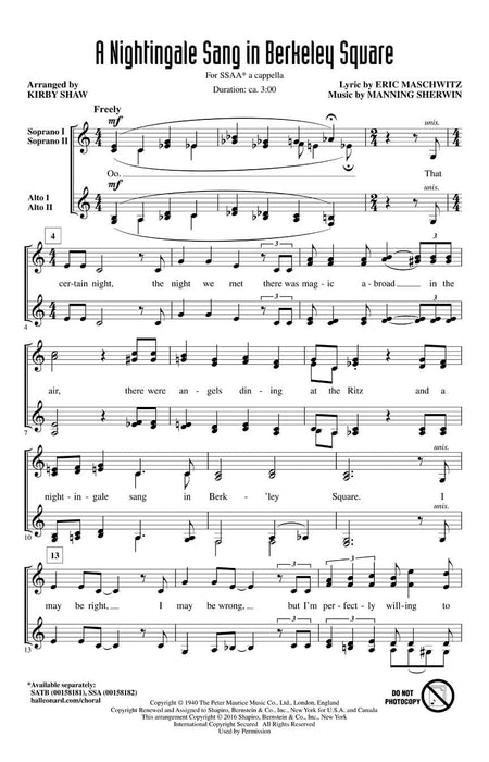 A Nightingale Sang in Berkeley Square | 小雅音樂 Hsiaoya Music