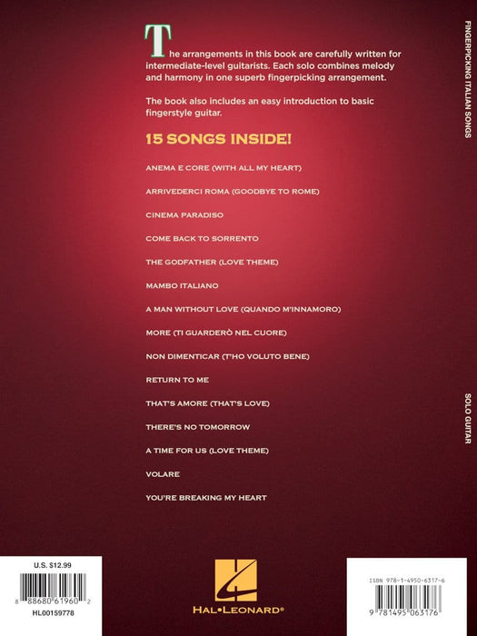 Fingerpicking Italian Songs 15 Songs Arranged for Solo Guitar in Standard Notation & Tab 獨奏 吉他 | 小雅音樂 Hsiaoya Music