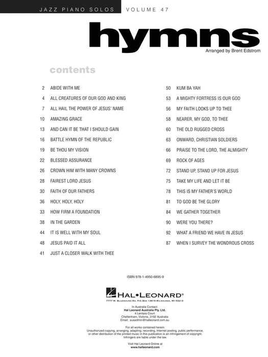 Hymns Jazz Piano Solos Series Volume 47 爵士音樂鋼琴 獨奏 | 小雅音樂 Hsiaoya Music