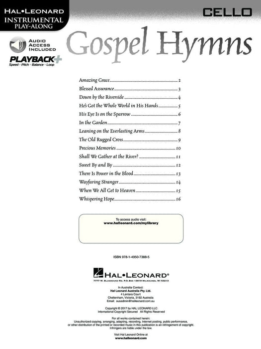 Gospel Hymns for Cello Instrumental Play-Along 大提琴 | 小雅音樂 Hsiaoya Music