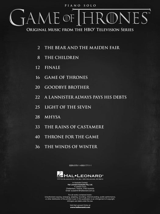 Game of Thrones Original Music from the HBO Television Series | 小雅音樂 Hsiaoya Music