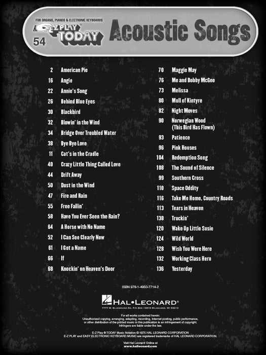 Acoustic Songs E-Z Play Today #54 | 小雅音樂 Hsiaoya Music