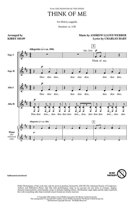 Think of Me from The Phantom of the Opera 歌劇 | 小雅音樂 Hsiaoya Music