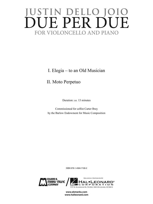 Due Per Due Violoncello and Piano 大提琴 鋼琴 | 小雅音樂 Hsiaoya Music