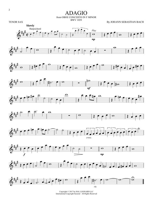 The Very Best of Bach Instrumental Play-Along® for Tenor Sax 巴赫約翰‧瑟巴斯提安 | 小雅音樂 Hsiaoya Music