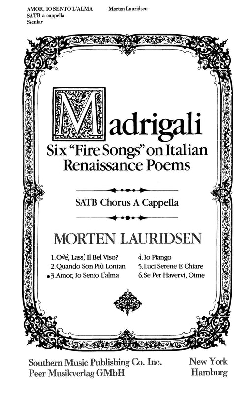 Amor, Io Sento L'alma from Madrigali: Six Fire Songs on Italian Renaissance Poems | 小雅音樂 Hsiaoya Music