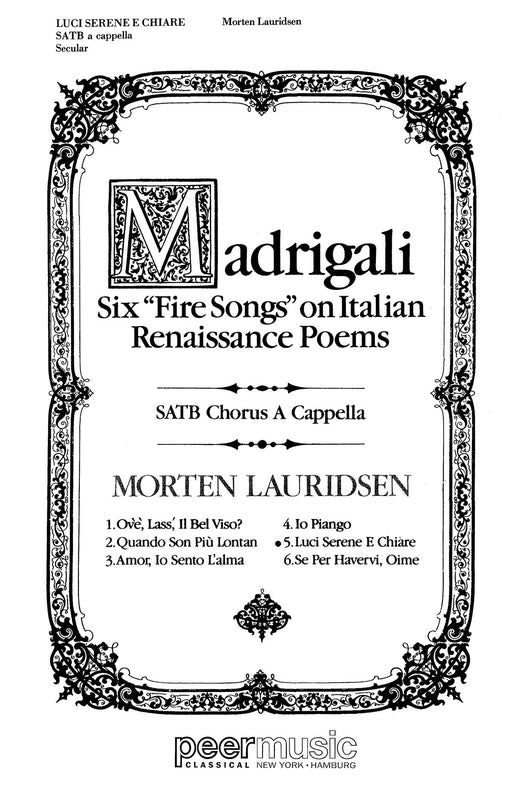 Luci Serene e Chiare from Madrigali: Six Fire Songs on Italian Renaissance Poems | 小雅音樂 Hsiaoya Music