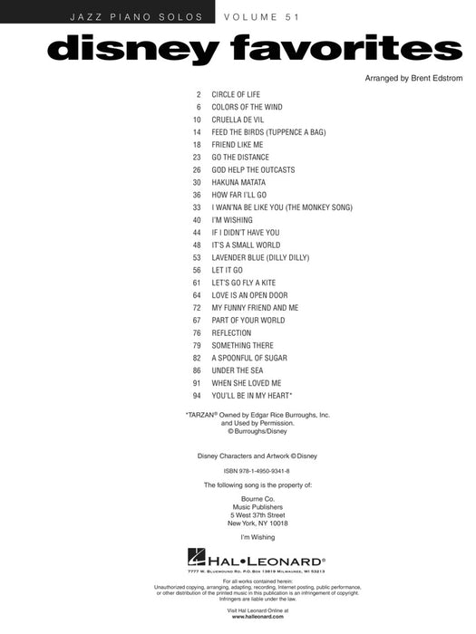 Disney Favorites Jazz Piano Solos Series Volume 51 爵士音樂鋼琴 獨奏 | 小雅音樂 Hsiaoya Music