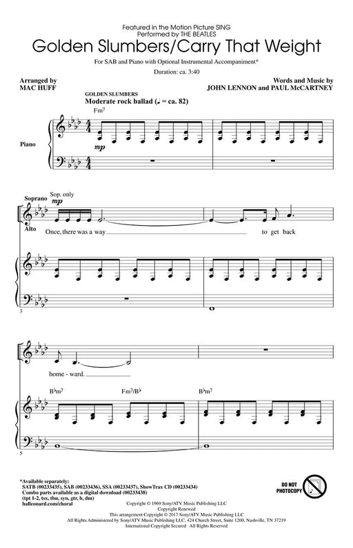 Golden Slumbers/Carry That Weight from Sing | 小雅音樂 Hsiaoya Music