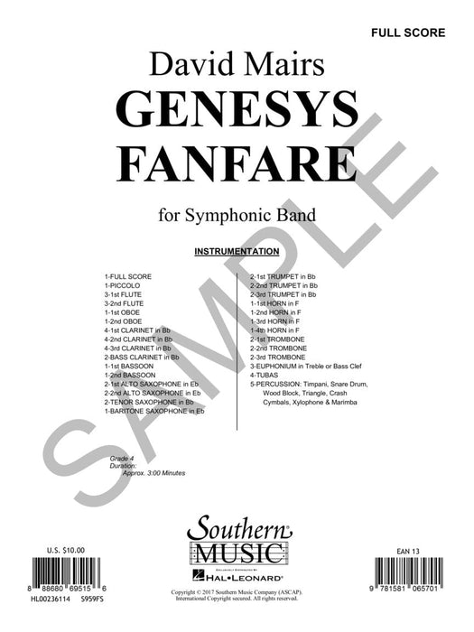 Genesys Fanfare Score and Parts 號曲 管樂團 | 小雅音樂 Hsiaoya Music